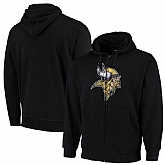 Men's Minnesota Vikings G III Sports by Carl Banks Primary Logo Full Zip Hoodie Black,baseball caps,new era cap wholesale,wholesale hats